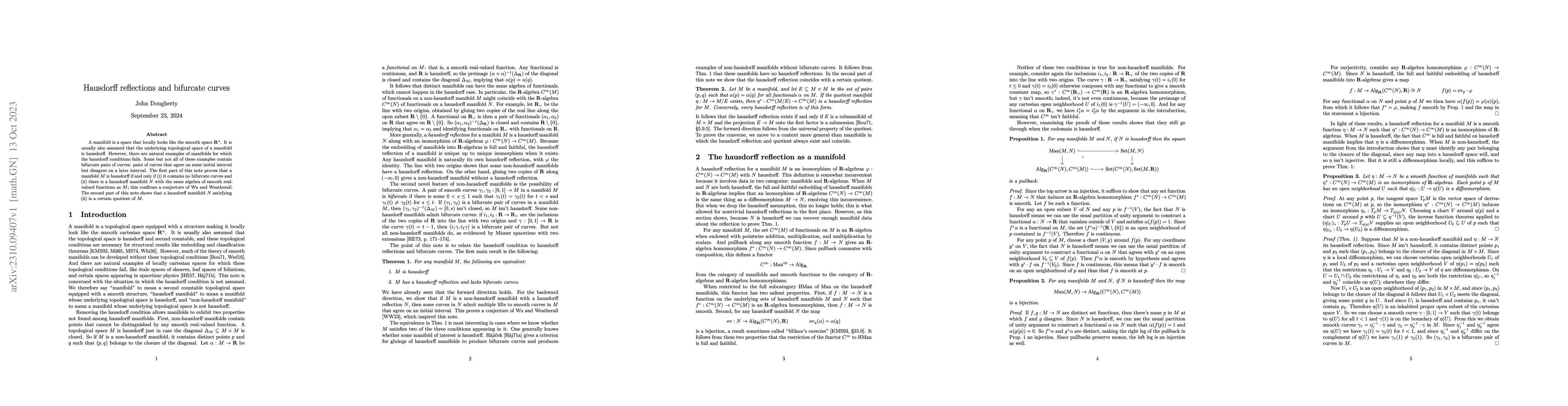 Thumbnail for Hausdorff reflections and bifurcate curves