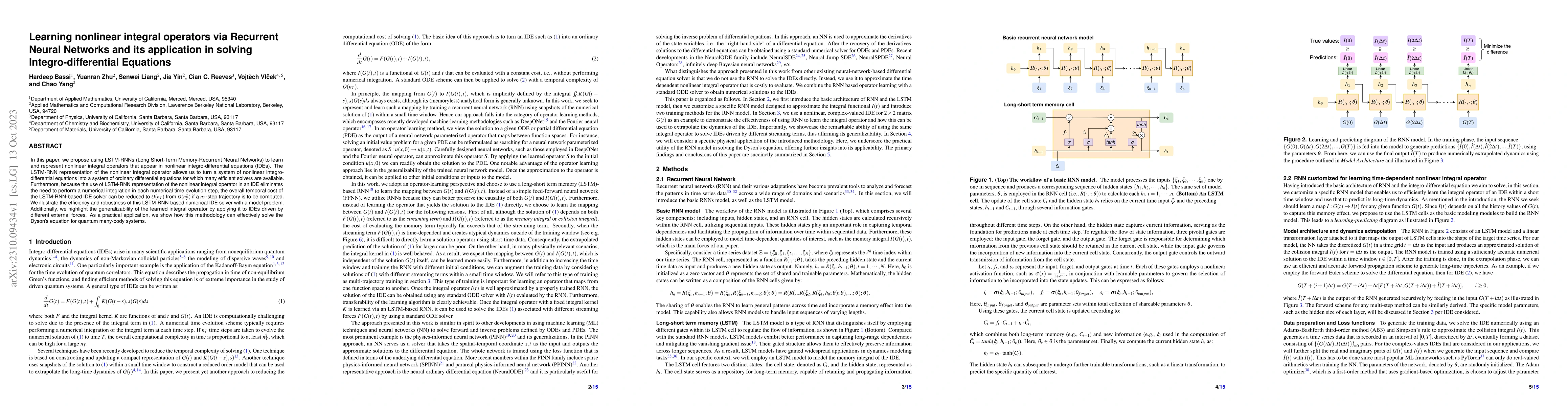Thumbnail for Learning nonlinear integral operators via Recurrent Neural Networks and
  its application in solving Integro-Differential Equations