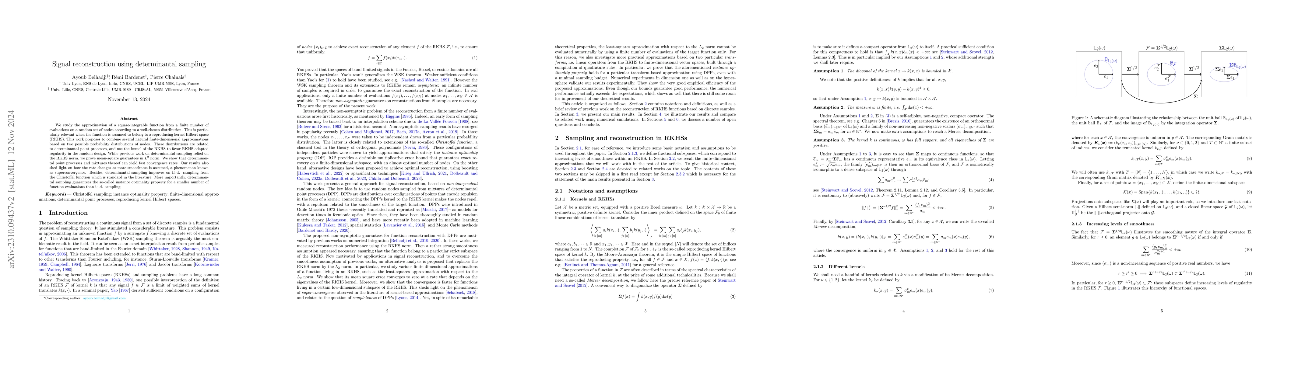 Thumbnail for Signal reconstruction using determinantal sampling