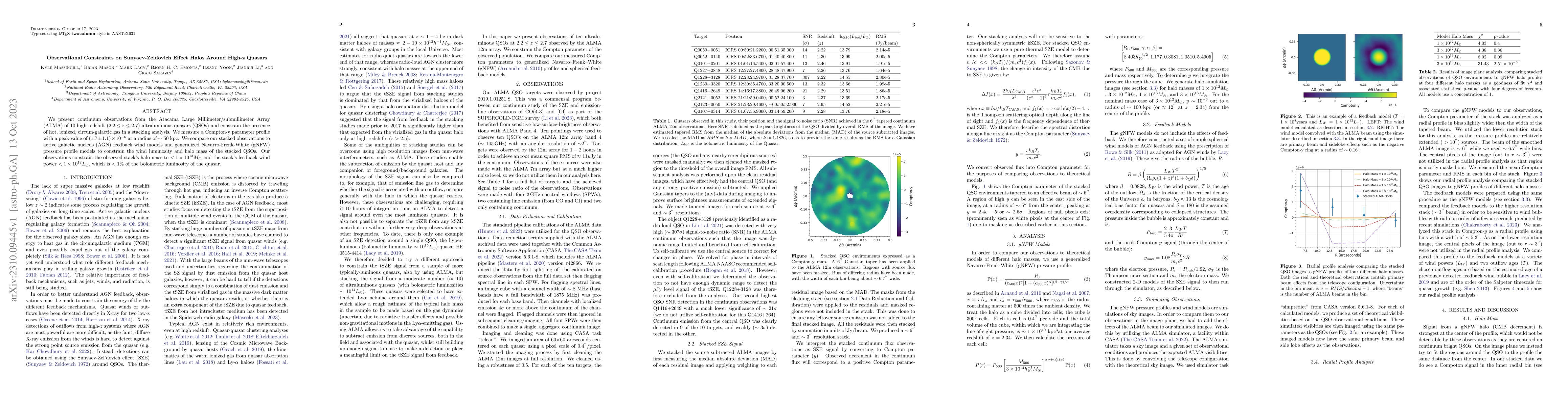 Thumbnail for Observational Constraints on Sunyaev-Zeldovich Effect Halos Around
  High-z Quasars