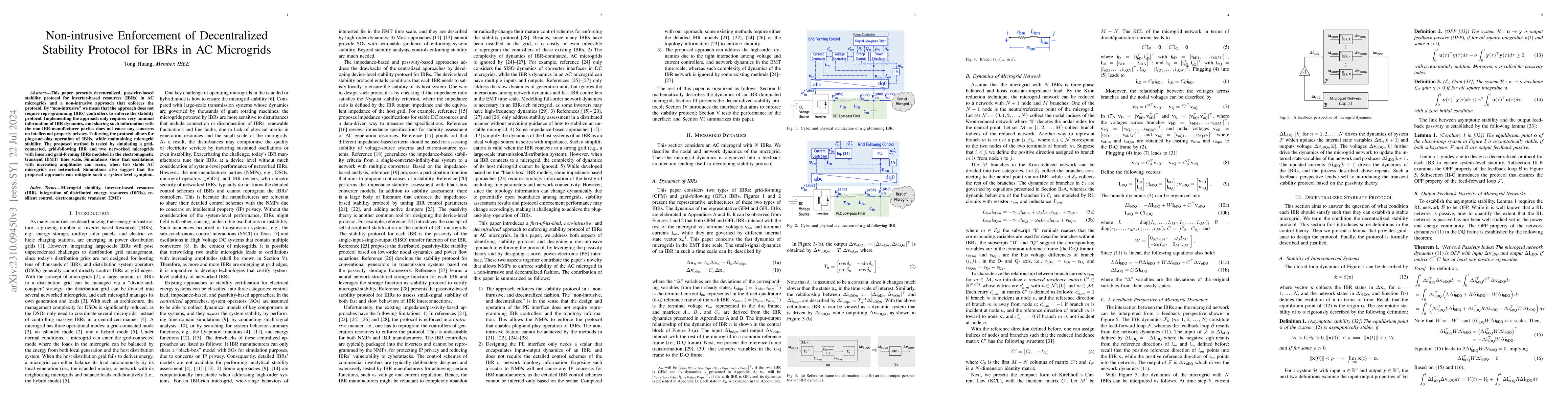 Thumbnail for Non-intrusive Enforcement of Decentralized Stability Protocol for IBRs
  in AC Microgrids