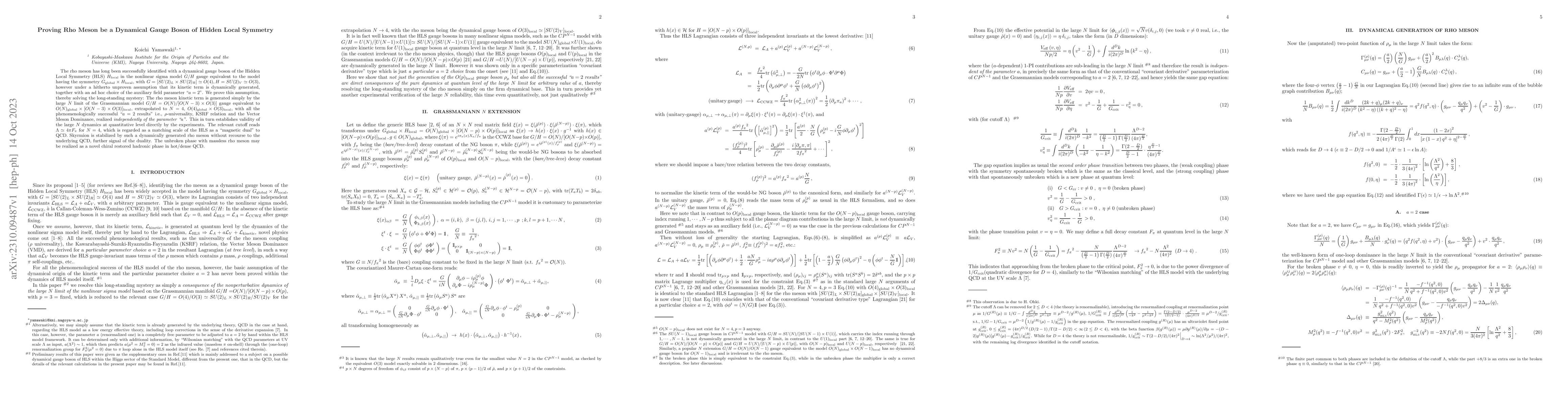 Thumbnail for Proving Rho Meson be a Dynamical Gauge Boson of Hidden Local Symmetry