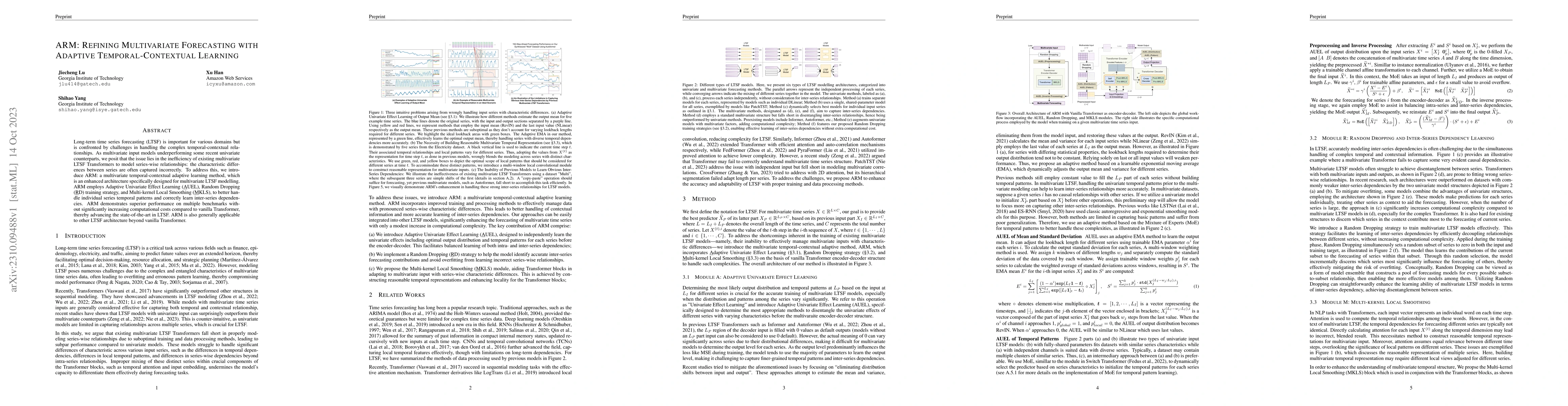 Thumbnail for ARM: Refining Multivariate Forecasting with Adaptive Temporal-Contextual
  Learning