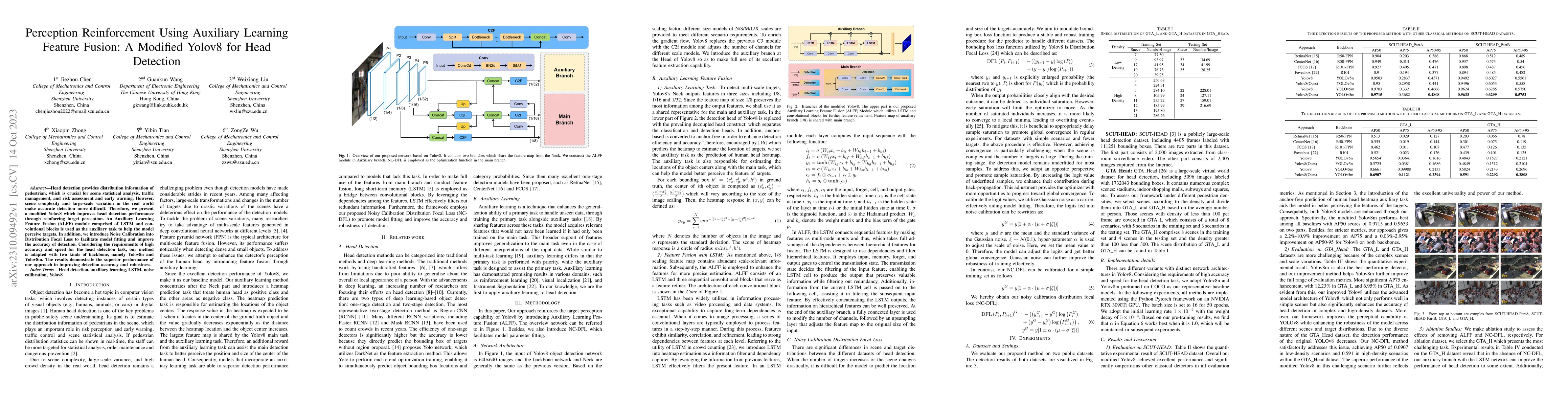 Thumbnail for Perception Reinforcement Using Auxiliary Learning Feature Fusion: A
  Modified Yolov8 for Head Detection