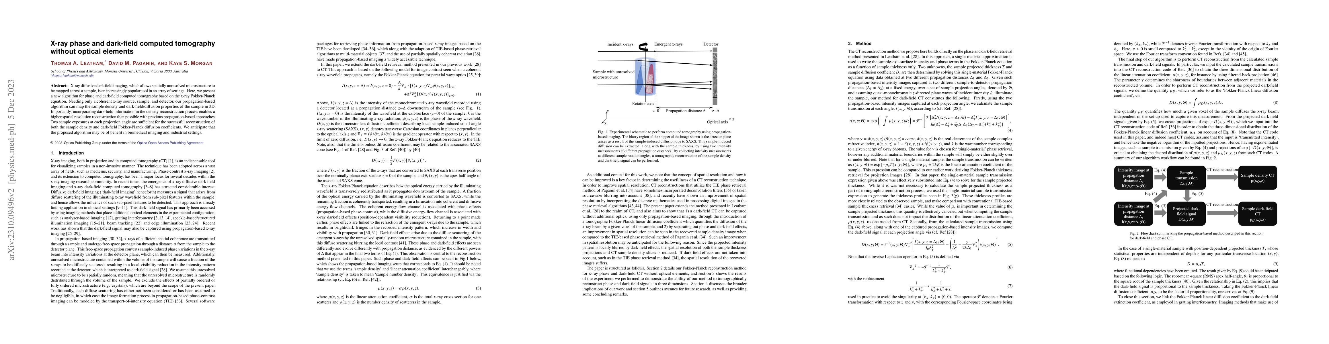 Thumbnail for X-ray phase and dark-field computed tomography without optical elements