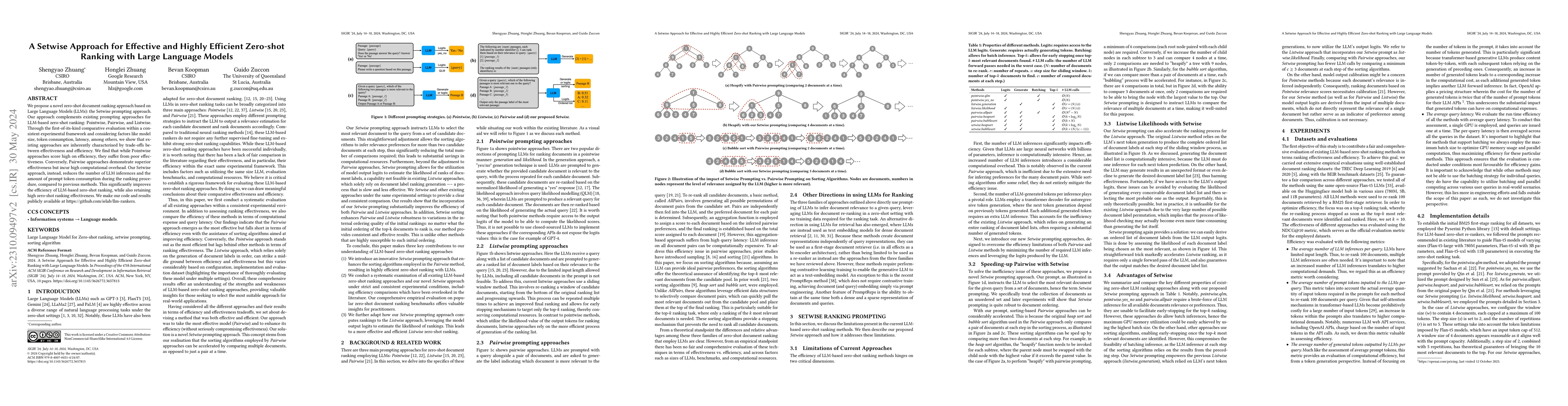Thumbnail for A Setwise Approach for Effective and Highly Efficient Zero-shot Ranking
  with Large Language Models
