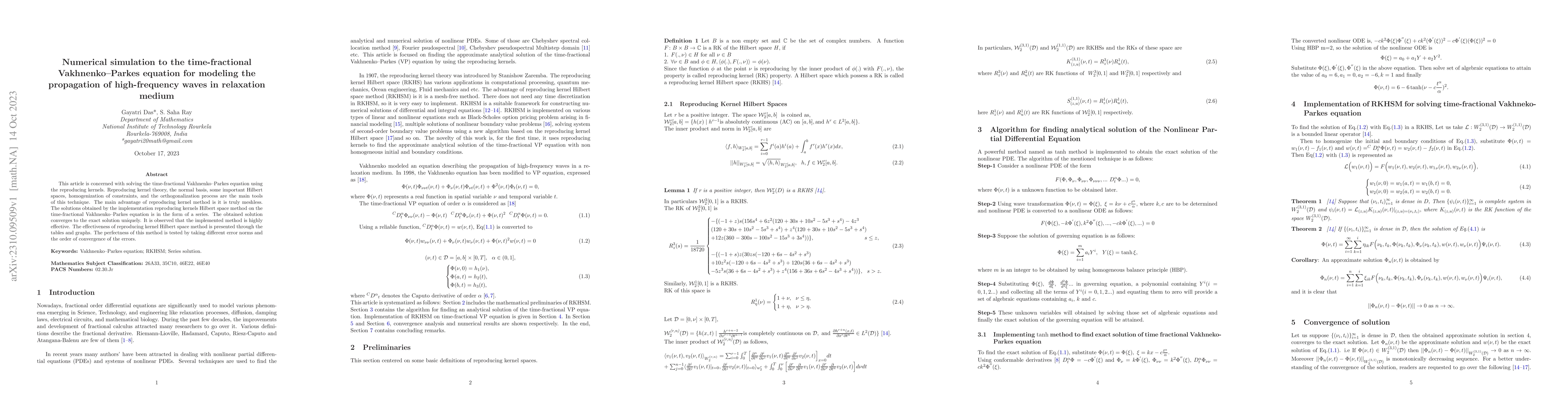 Thumbnail for Numerical simulation to the time fractional Vakhnenko Parkes equation
  for modeling the propagation of high frequency waves in relaxation medium