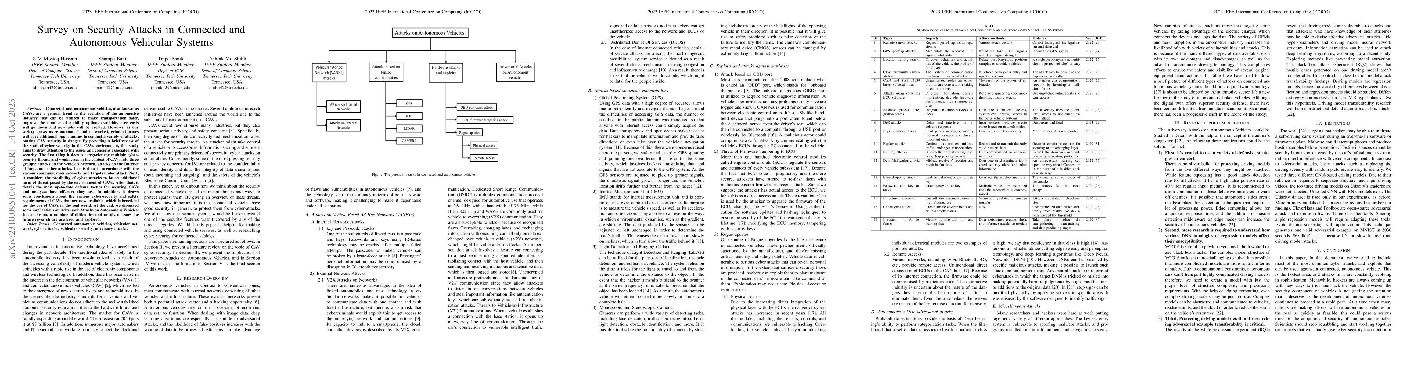 Thumbnail for Survey on Security Attacks in Connected and Autonomous Vehicular Systems