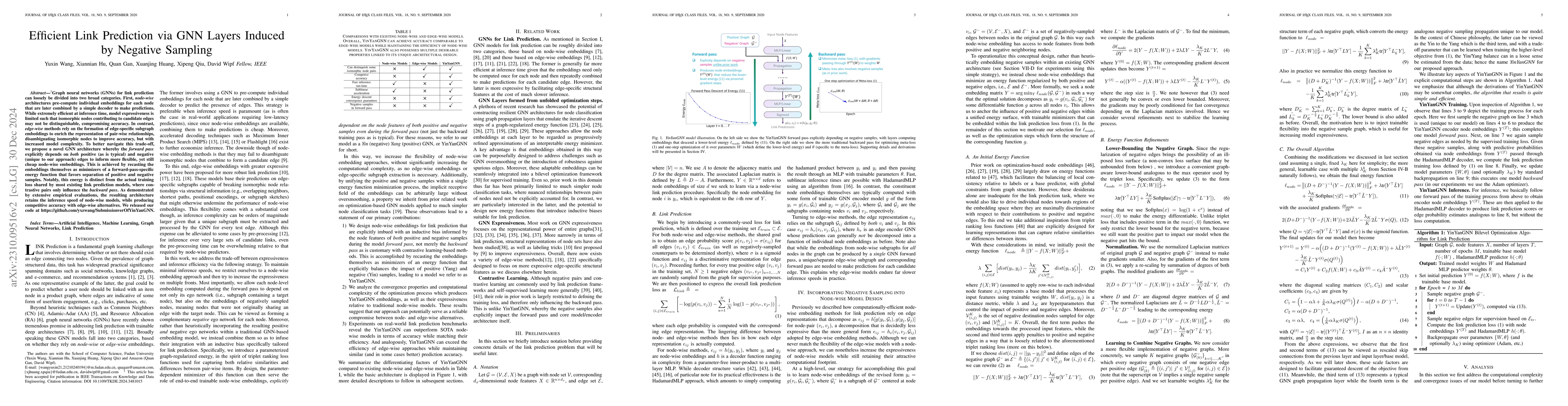 Thumbnail for Efficient Link Prediction via GNN Layers Induced by Negative Sampling