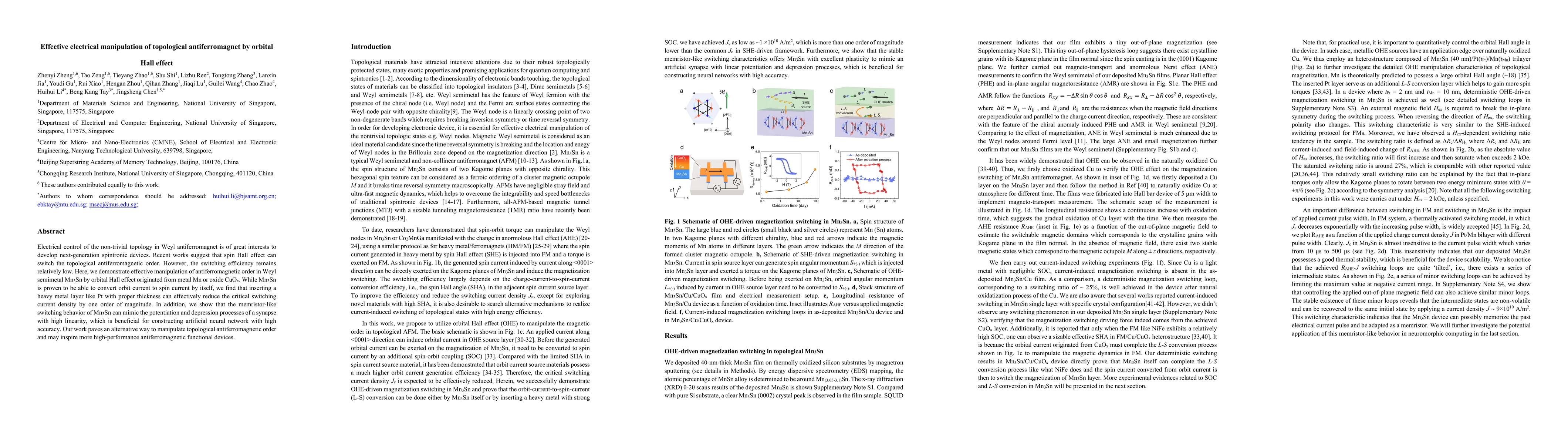 Thumbnail for Effective electrical manipulation of topological antiferromagnet by
  orbital Hall effect