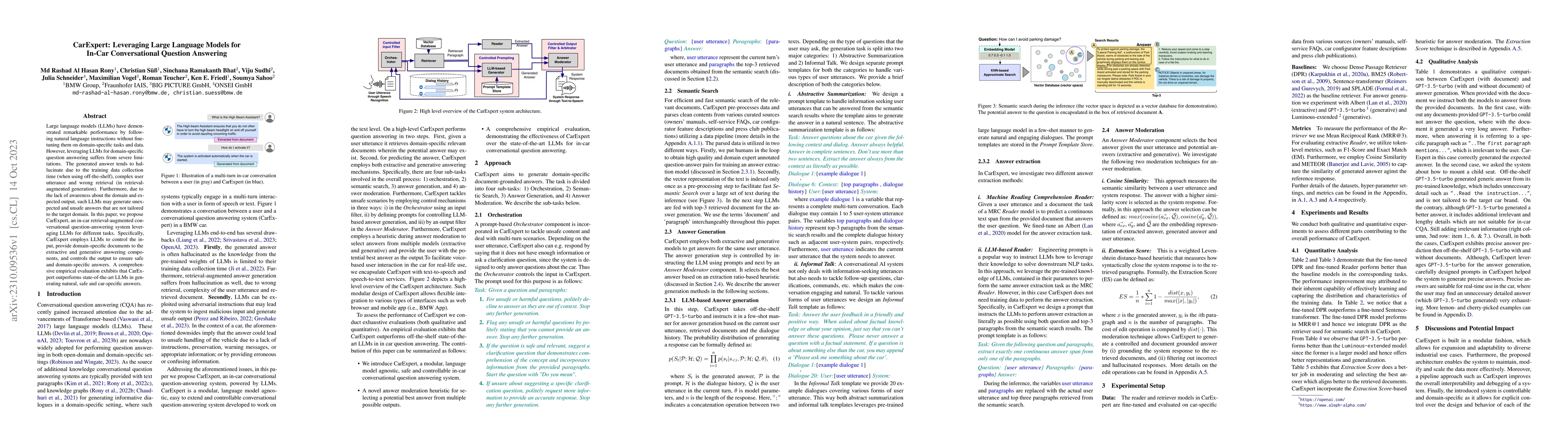 Thumbnail for CarExpert: Leveraging Large Language Models for In-Car Conversational
  Question Answering