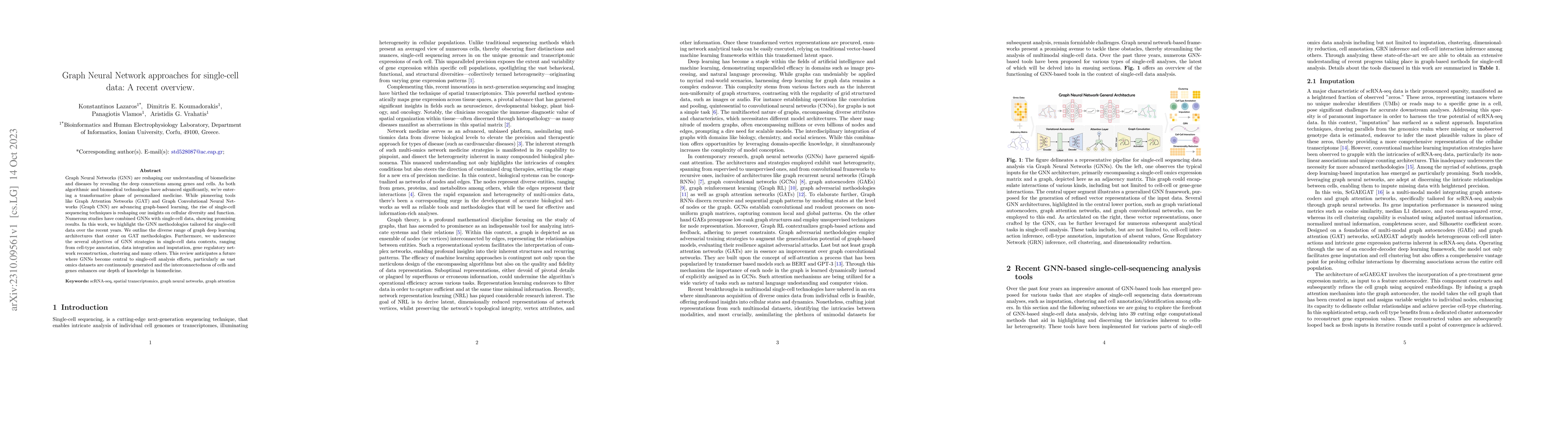 Thumbnail for Graph Neural Network approaches for single-cell data: A recent overview