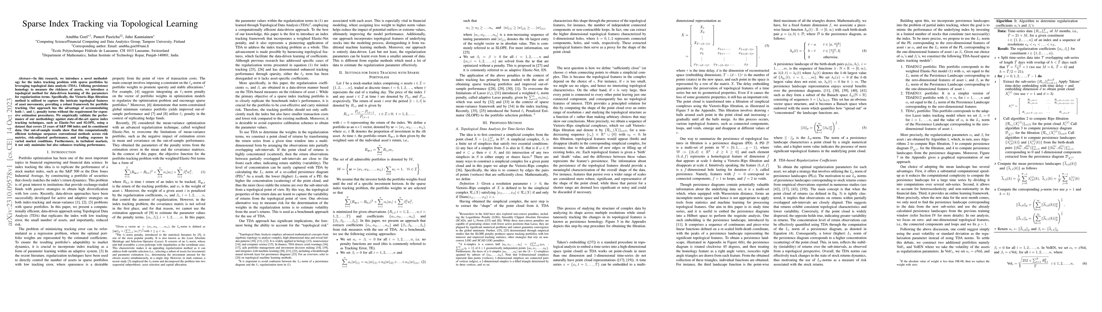 Thumbnail for Sparse Index Tracking via Topological Learning