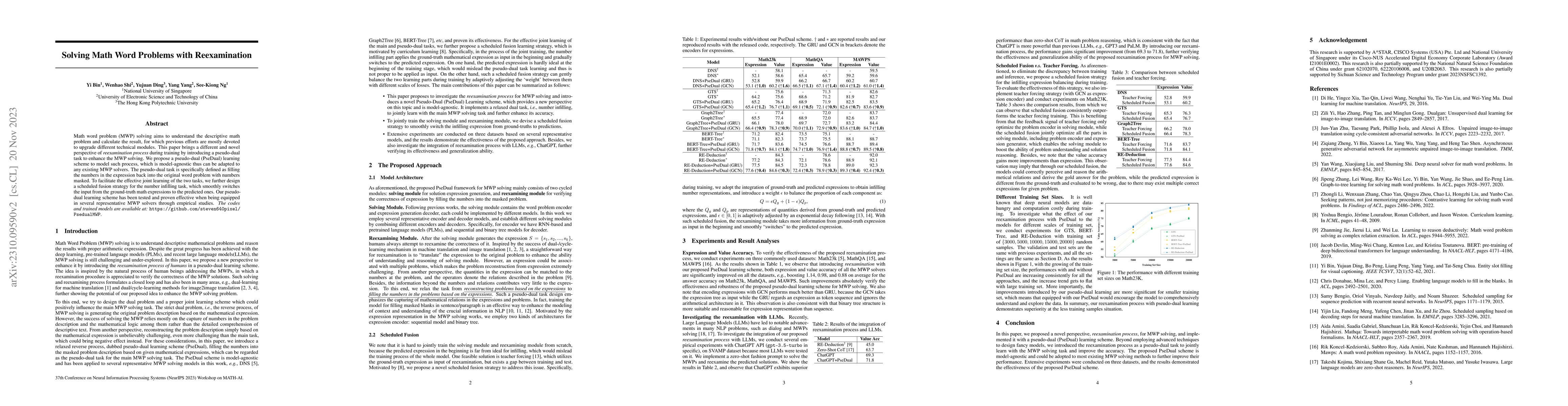 Thumbnail for Solving Math Word Problems with Reexamination