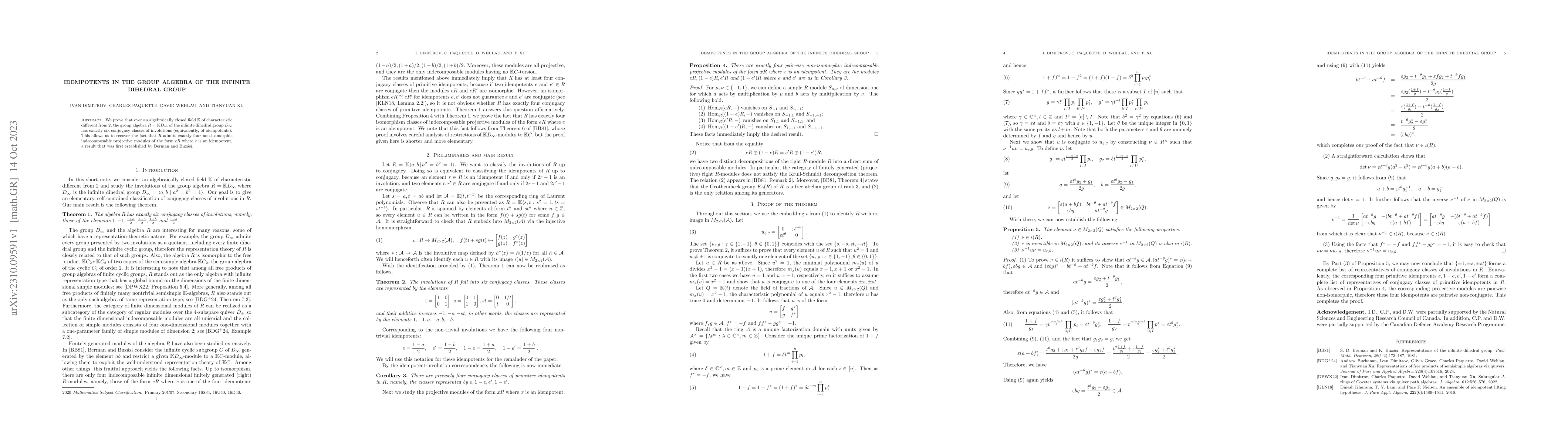 Thumbnail for Idempotents in the group algebra of the infinite dihedral group