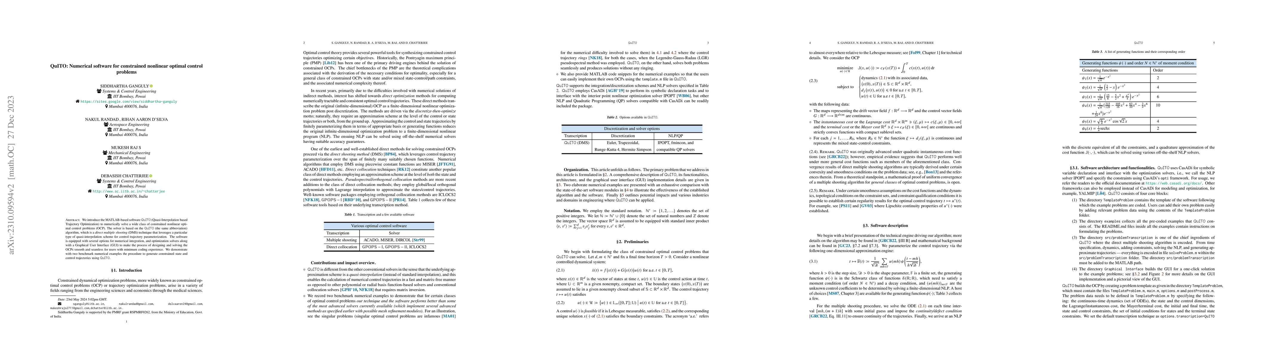 Thumbnail for QuITO: Numerical software for constrained nonlinear optimal control
  problems -- extended version