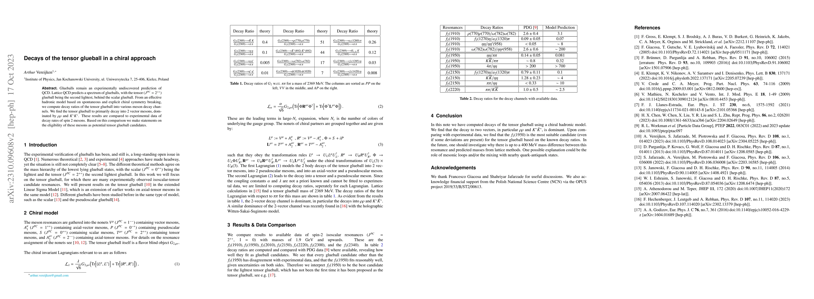 Thumbnail for Decays of the tensor glueball in a chiral approach