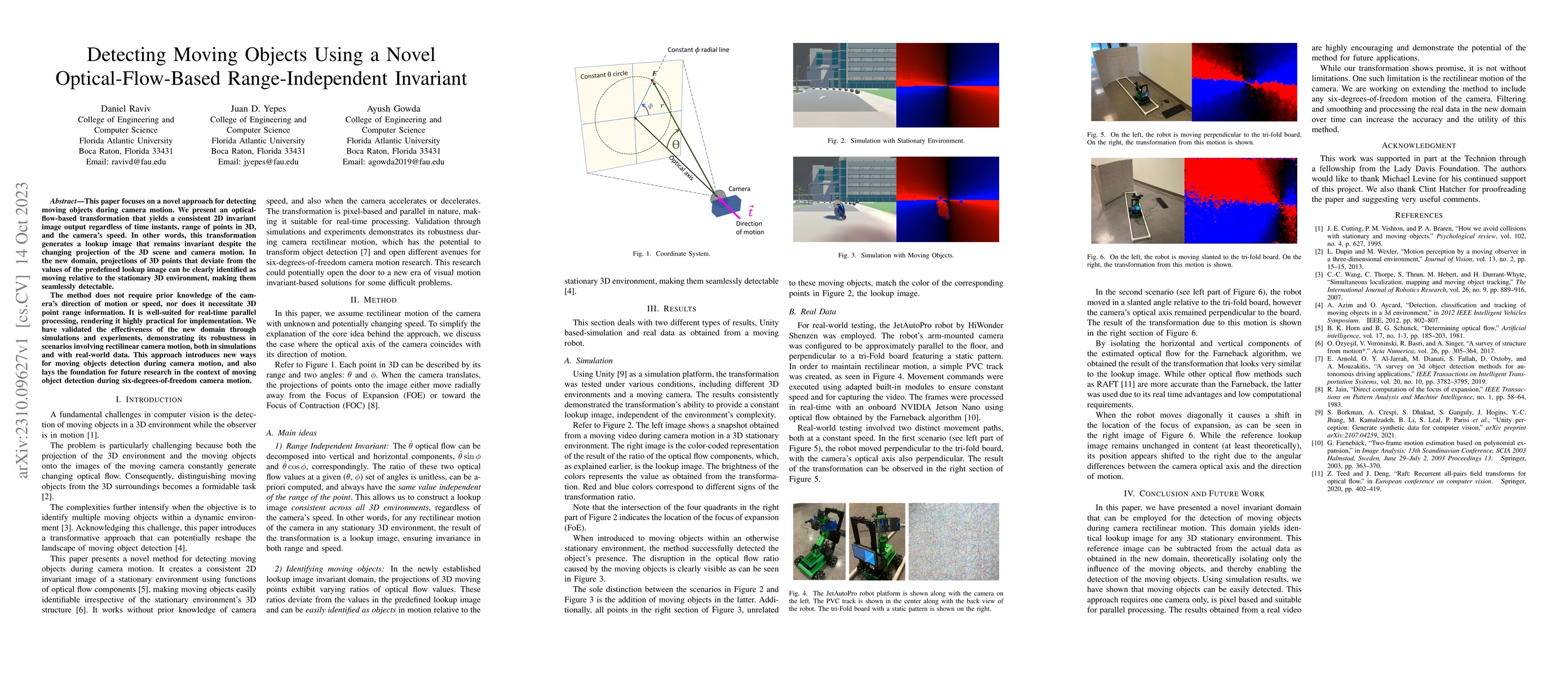 Thumbnail for Detecting Moving Objects Using a Novel Optical-Flow-Based
  Range-Independent Invariant