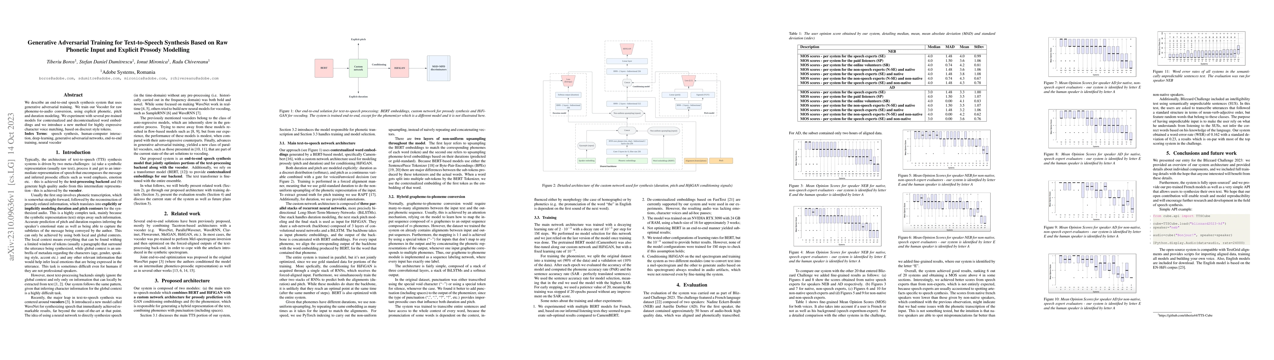 Thumbnail for Generative Adversarial Training for Text-to-Speech Synthesis Based on
  Raw Phonetic Input and Explicit Prosody Modelling