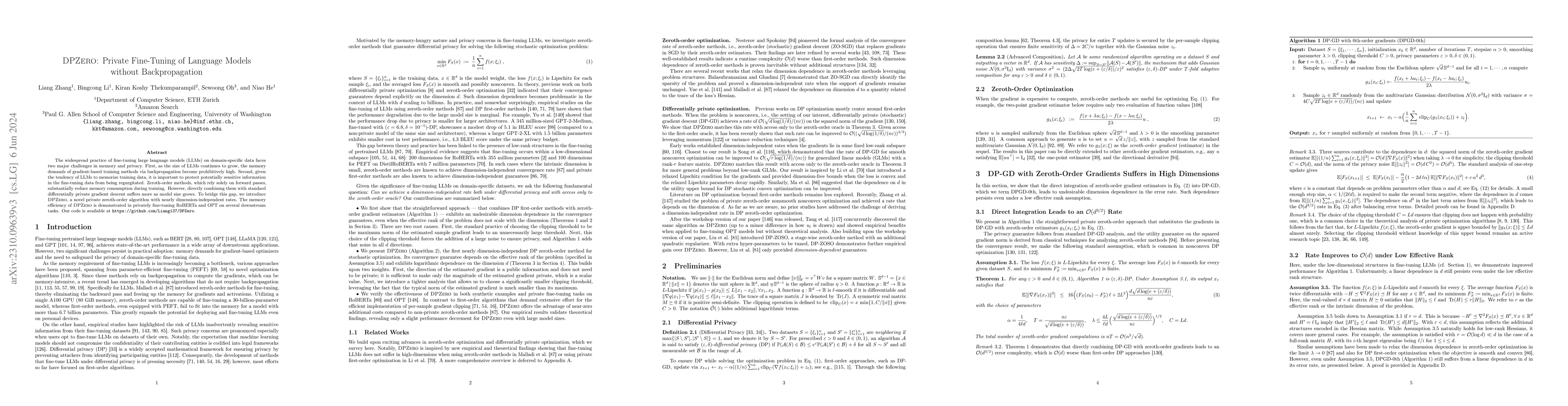 Thumbnail for DPZero: Private Fine-Tuning of Language Models without Backpropagation