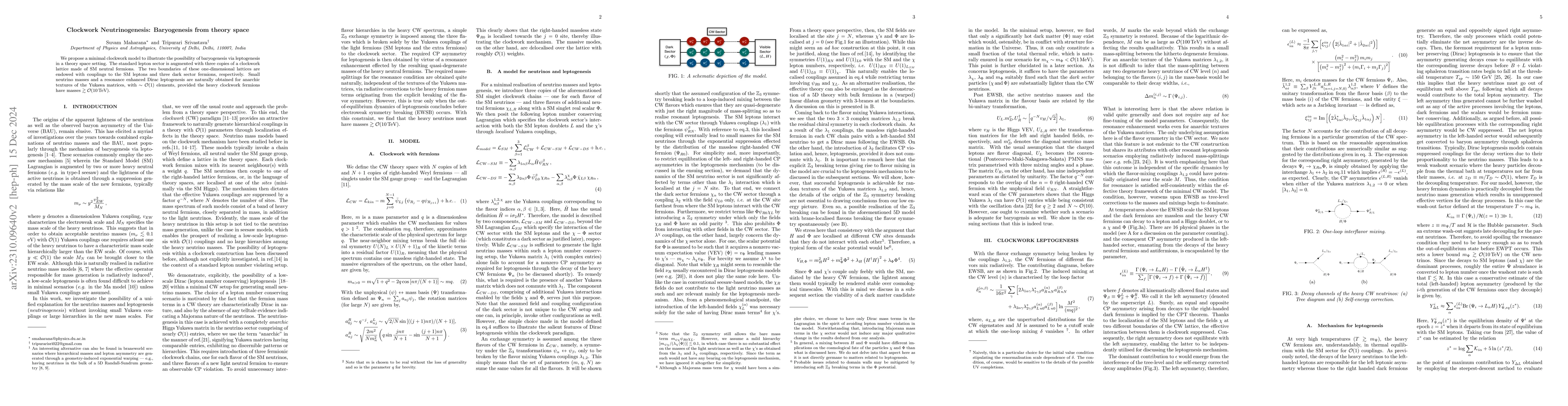 Thumbnail for Clockwork Neutrinogenesis: Baryogenesis from theory space