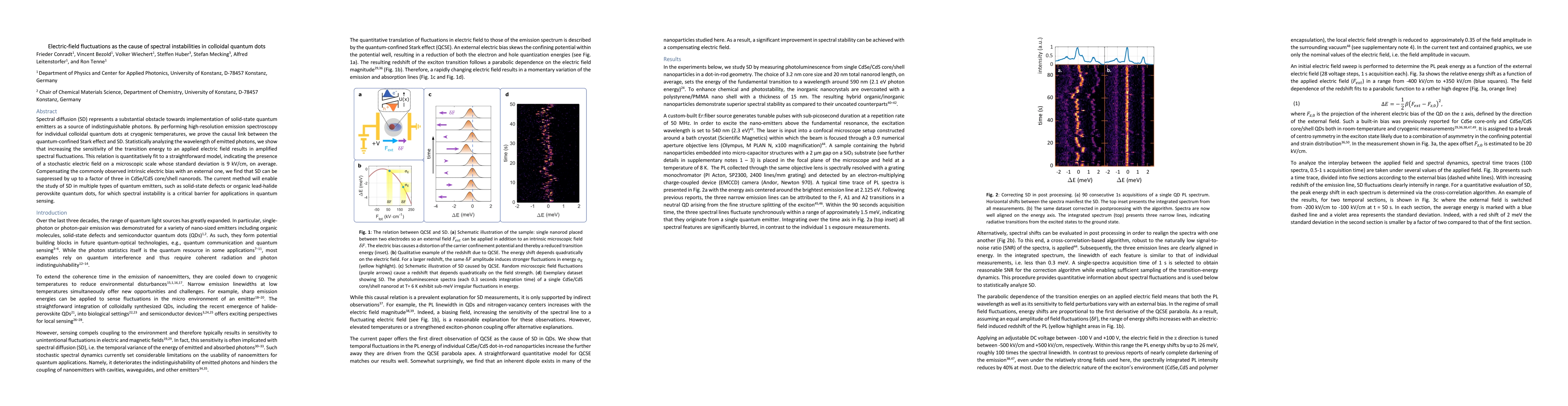 Thumbnail for Electric-field fluctuations as the cause of spectral instabilities in
  colloidal quantum dots