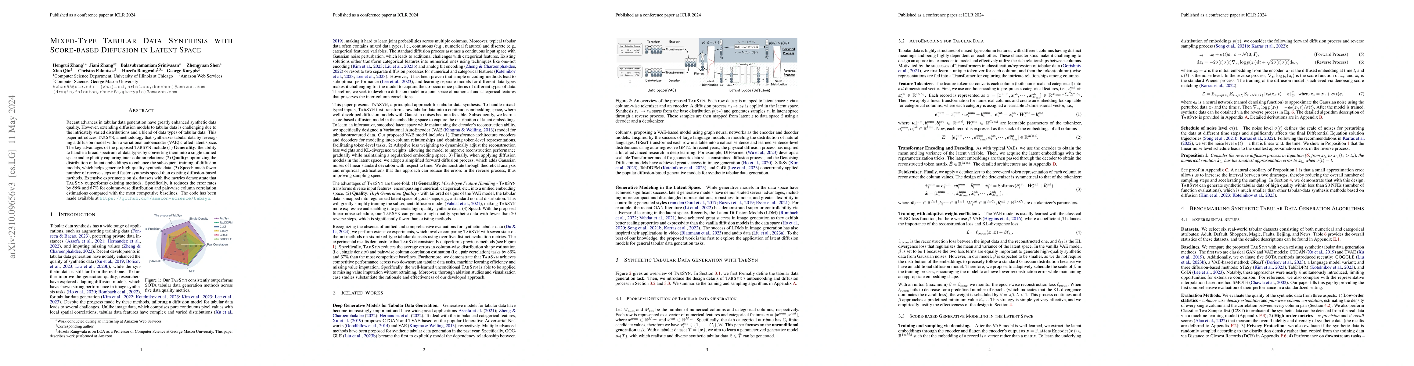 Thumbnail for Mixed-Type Tabular Data Synthesis with Score-based Diffusion in Latent
  Space