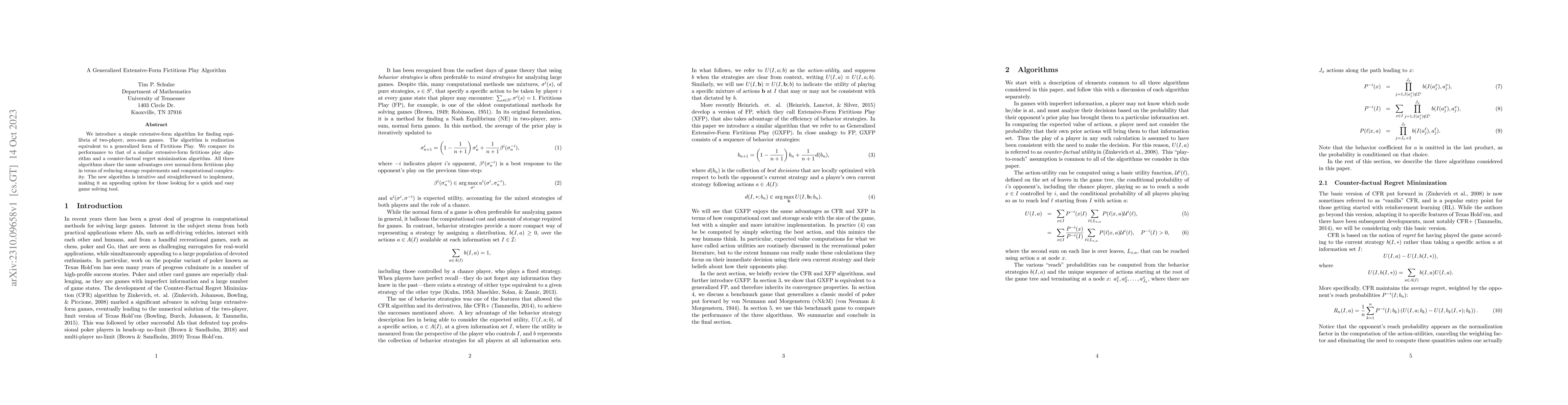 Thumbnail for A Generalized Extensive-Form Fictitious Play Algorithm