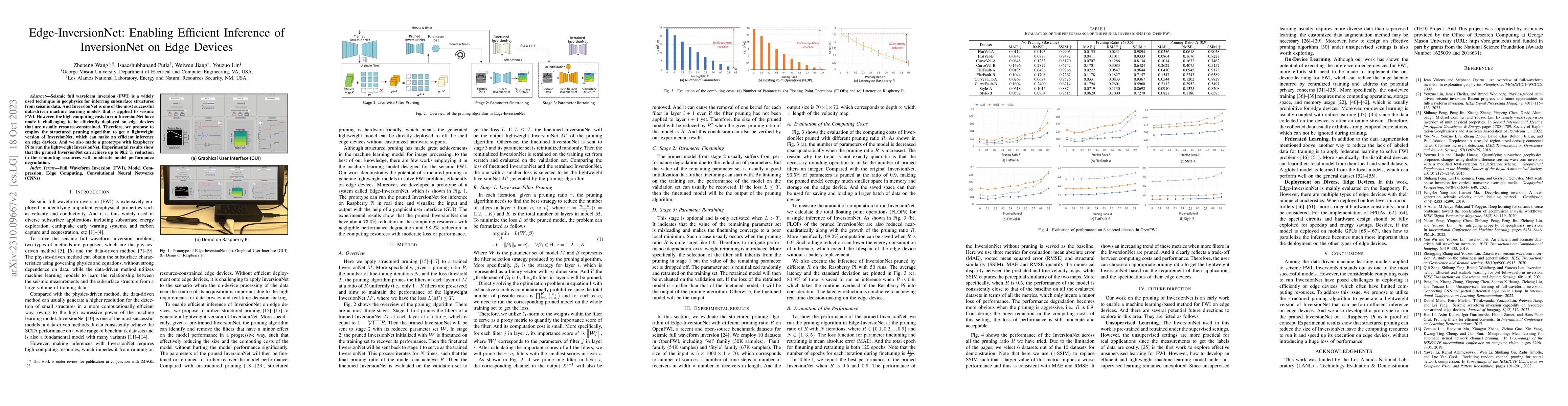 Thumbnail for Edge-InversionNet: Enabling Efficient Inference of InversionNet on Edge
  Devices