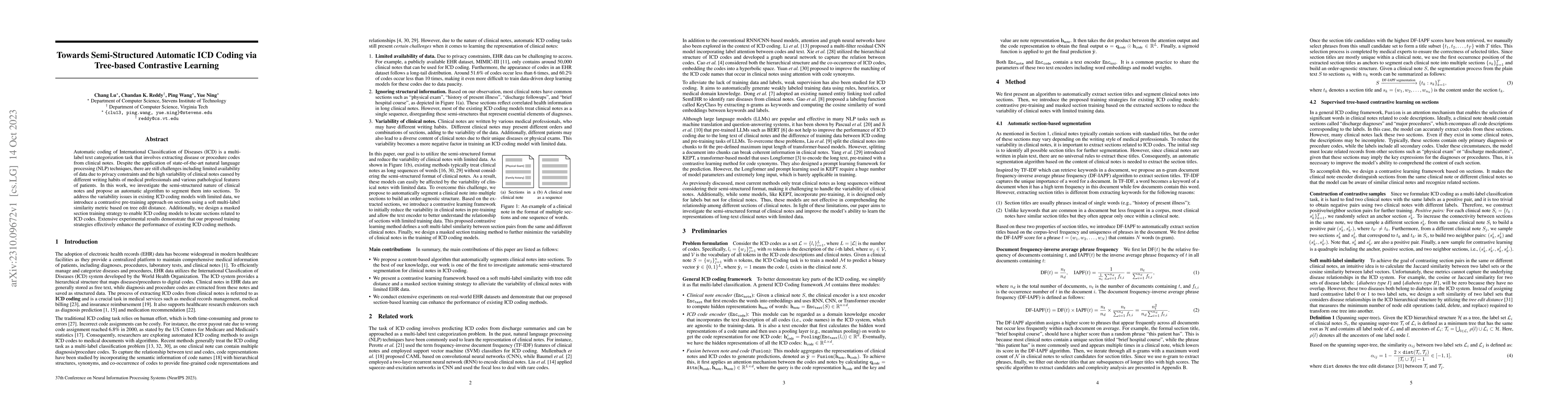 Thumbnail for Towards Semi-Structured Automatic ICD Coding via Tree-based Contrastive
  Learning