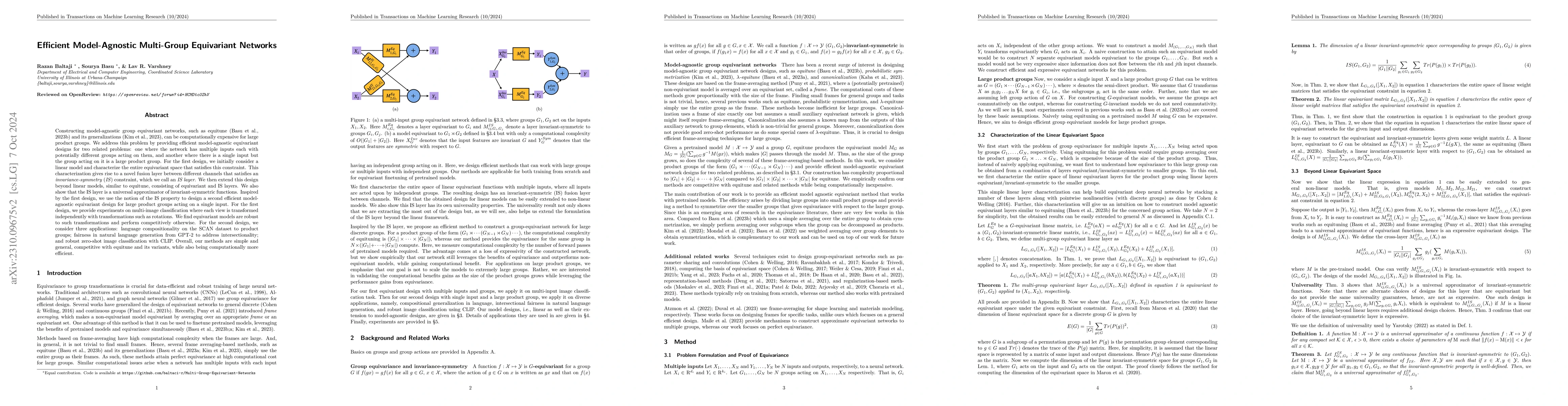 Thumbnail for Efficient Model-Agnostic Multi-Group Equivariant Networks