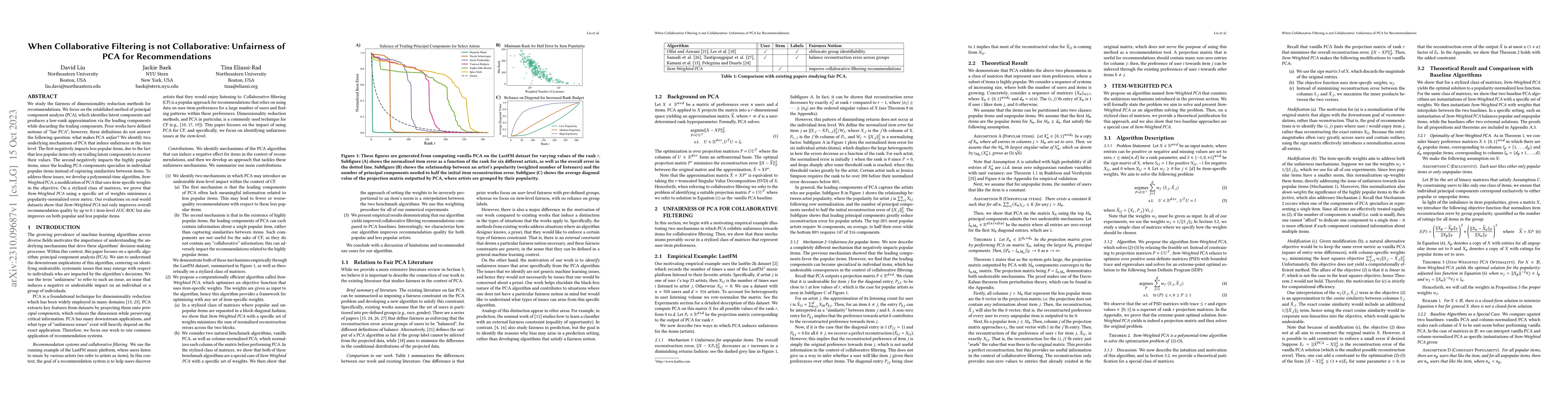 Thumbnail for When Collaborative Filtering is not Collaborative: Unfairness of PCA for
  Recommendations