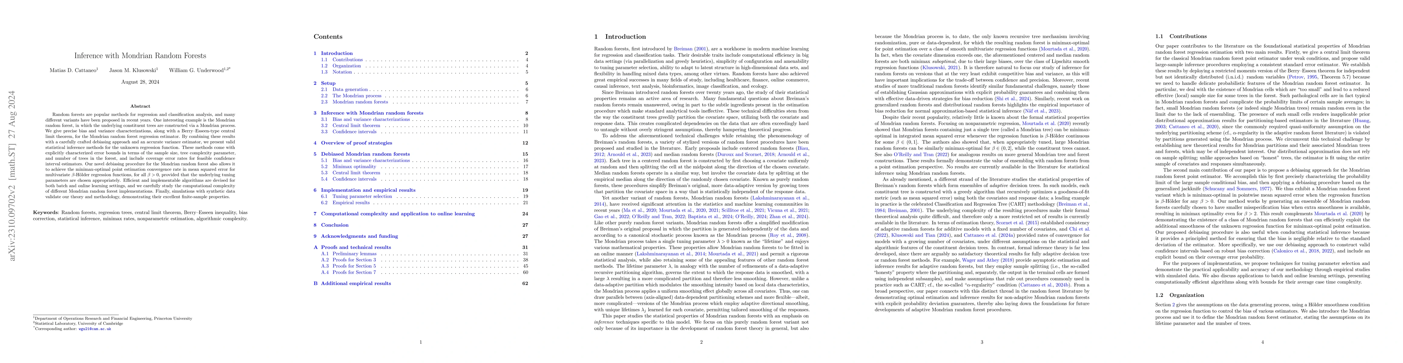Thumbnail for Inference with Mondrian Random Forests