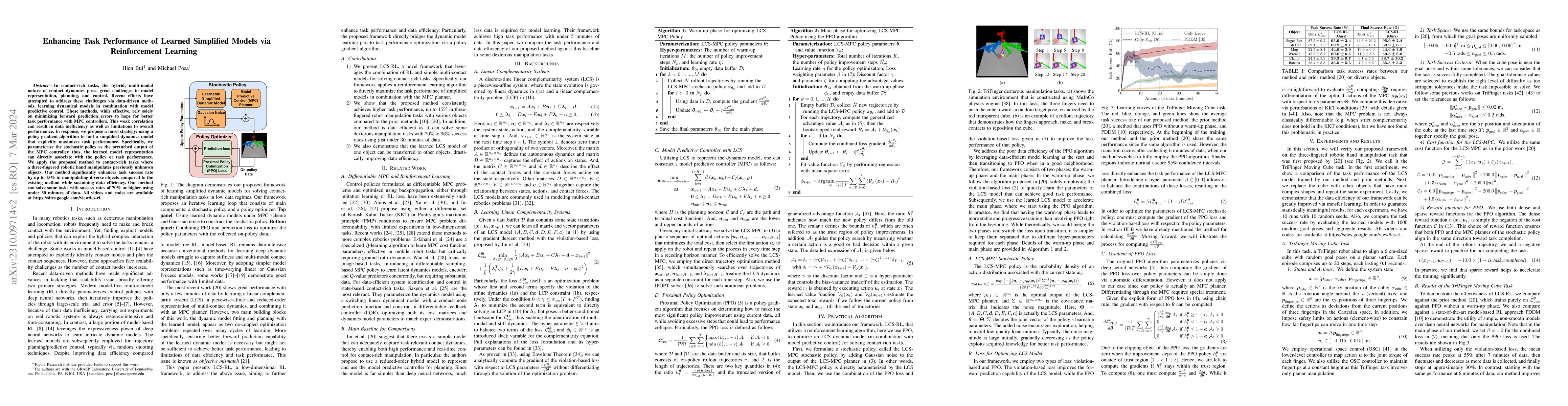 Thumbnail for Enhancing Task Performance of Learned Simplified Models via
  Reinforcement Learning
