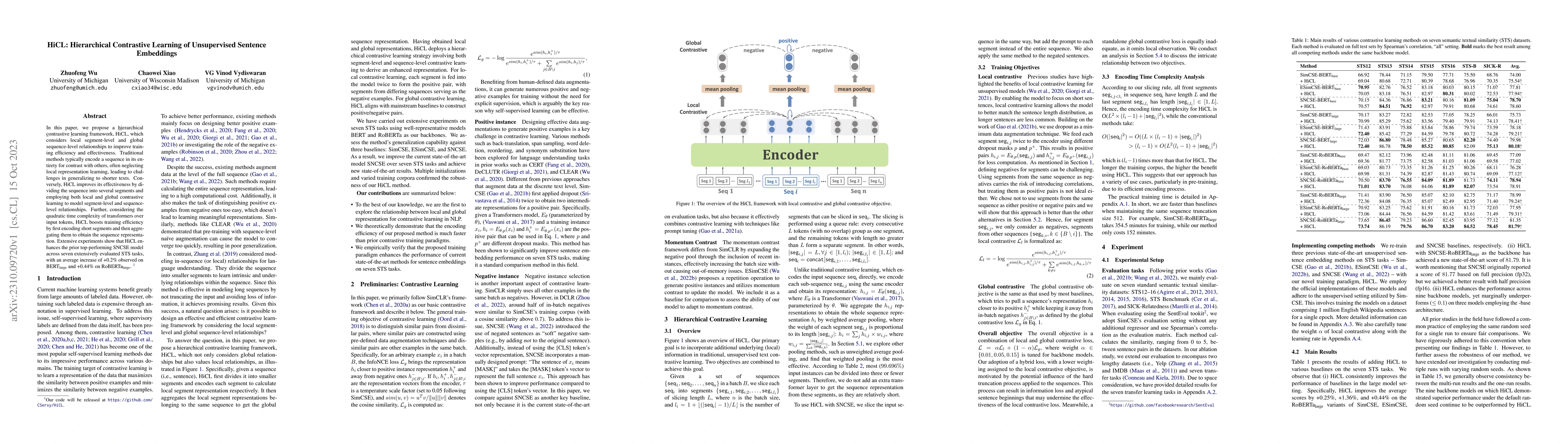 Thumbnail for HiCL: Hierarchical Contrastive Learning of Unsupervised Sentence
  Embeddings