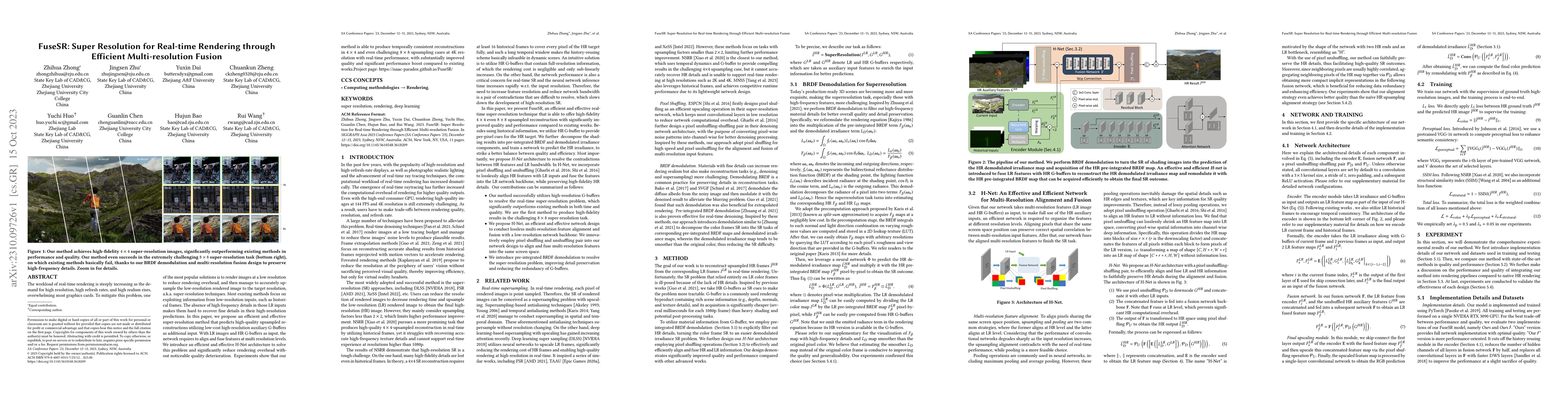Thumbnail for FuseSR: Super Resolution for Real-time Rendering through Efficient
  Multi-resolution Fusion