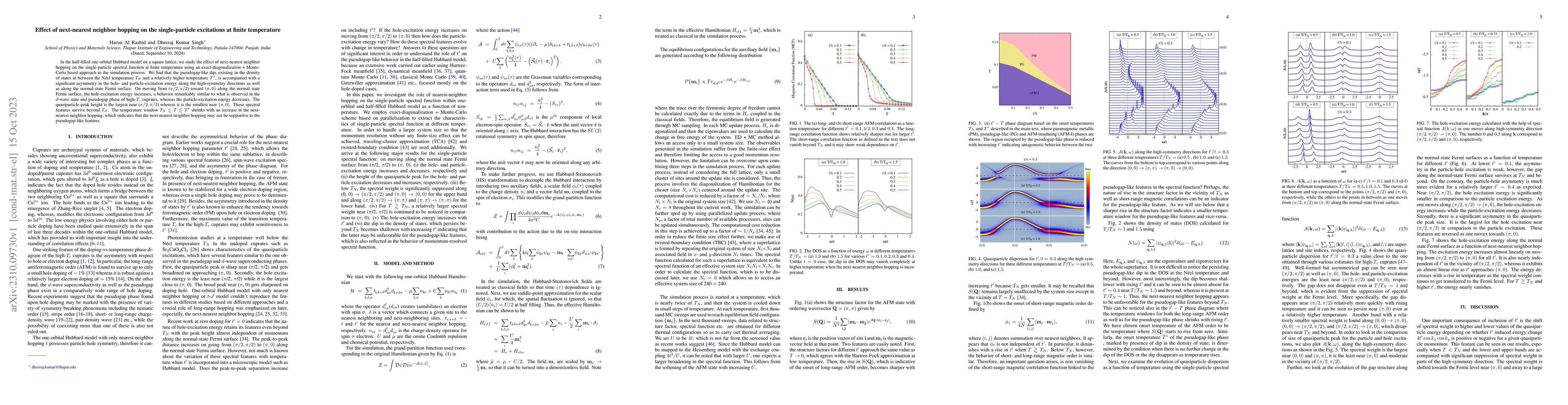 Thumbnail for Effect of next-nearest neighbor hopping on the single-particle
  excitations
