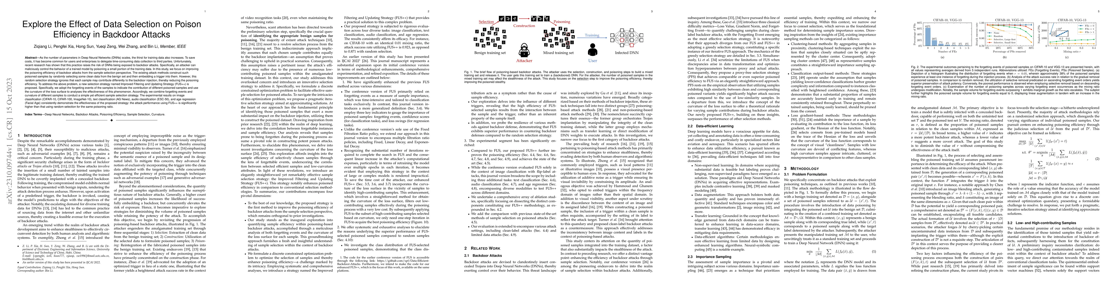 Thumbnail for Explore the Effect of Data Selection on Poison Efficiency in Backdoor
  Attacks