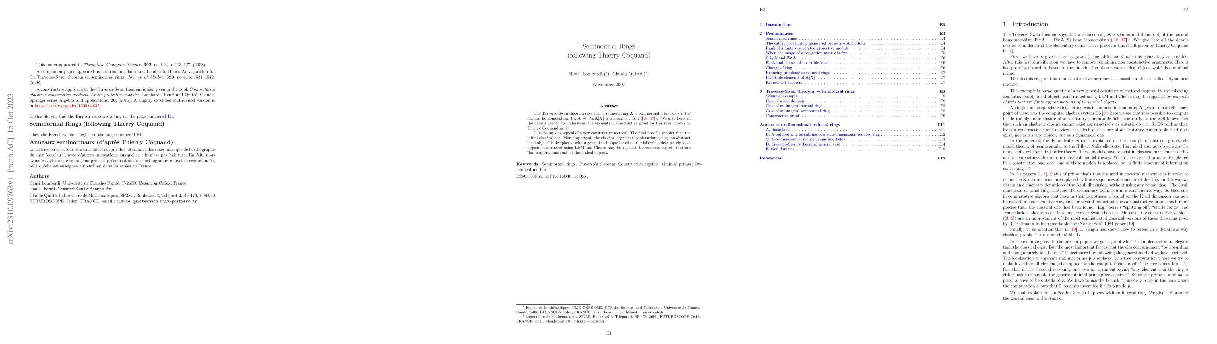 Thumbnail for Seminormal Rings (following Thierry Coquand)