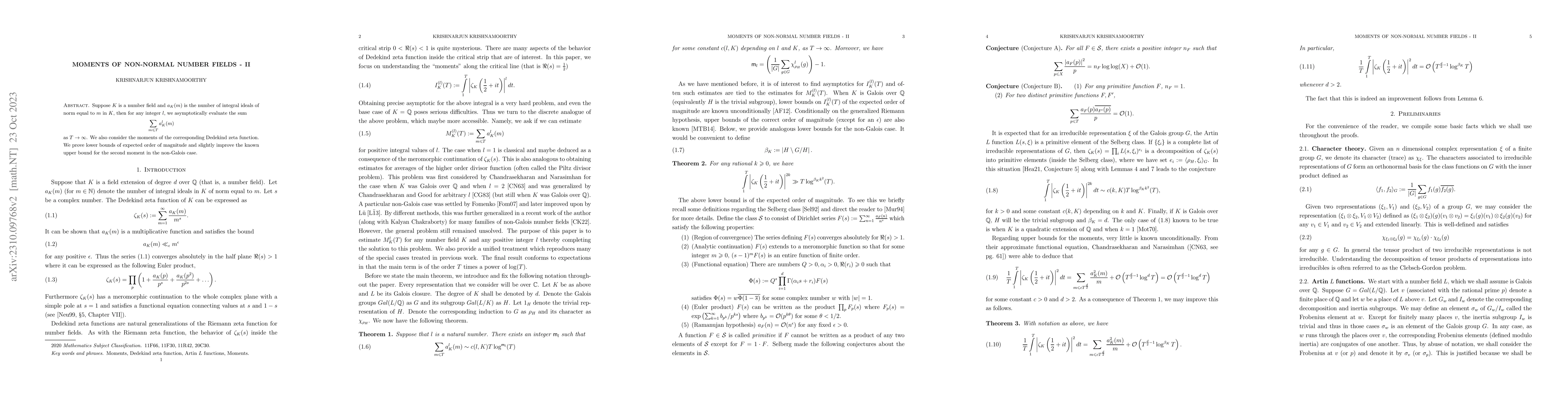 Thumbnail for Moments of non-normal number fields -- II
