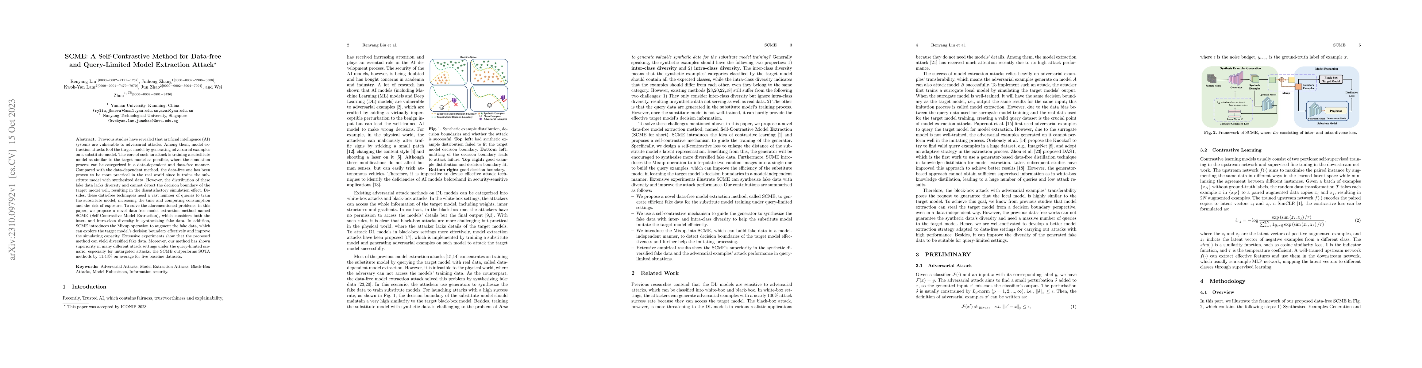 Thumbnail for SCME: A Self-Contrastive Method for Data-free and Query-Limited Model
  Extraction Attack