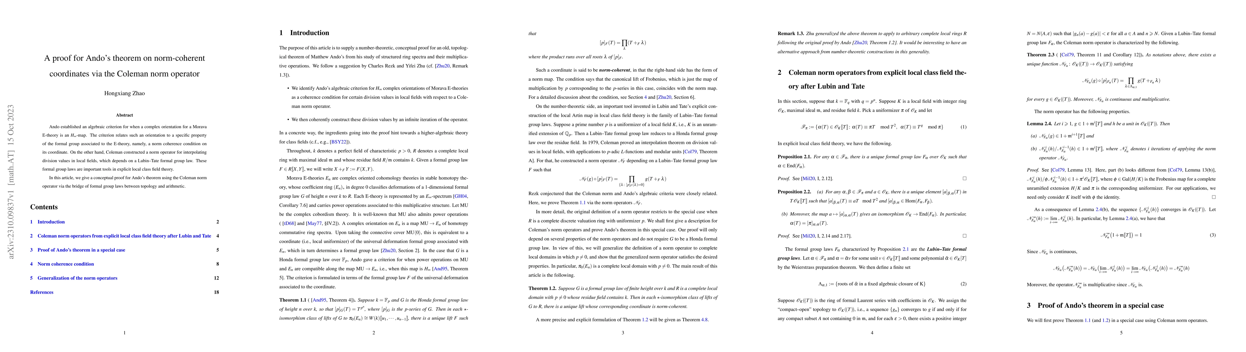 Thumbnail for A proof for Ando's theorem on norm-coherent coordinates via the Coleman
  norm operator