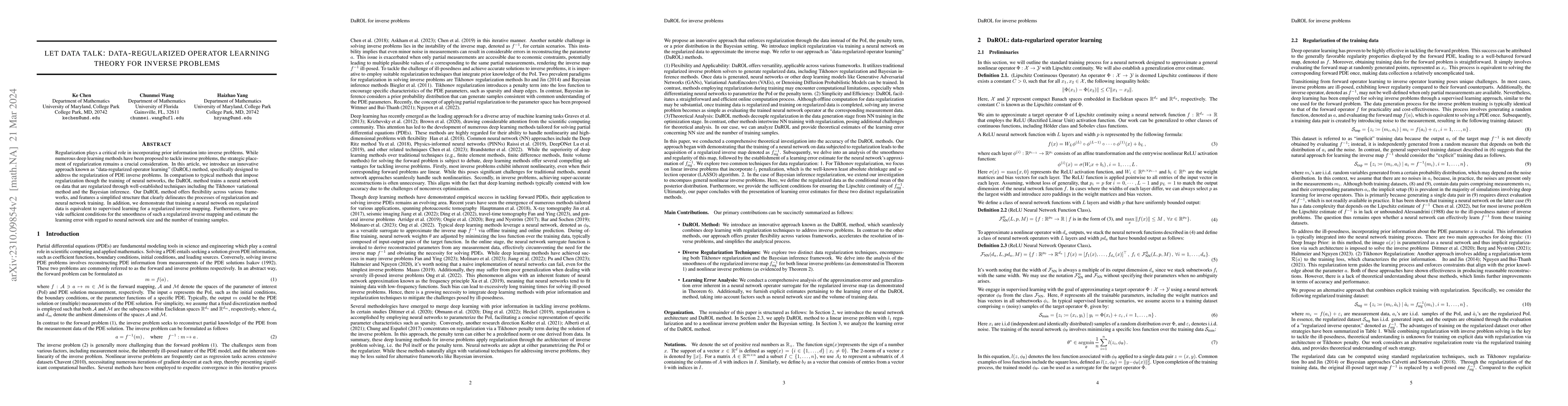 Thumbnail for Let data talk: data-regularized operator learning theory for inverse
  problems