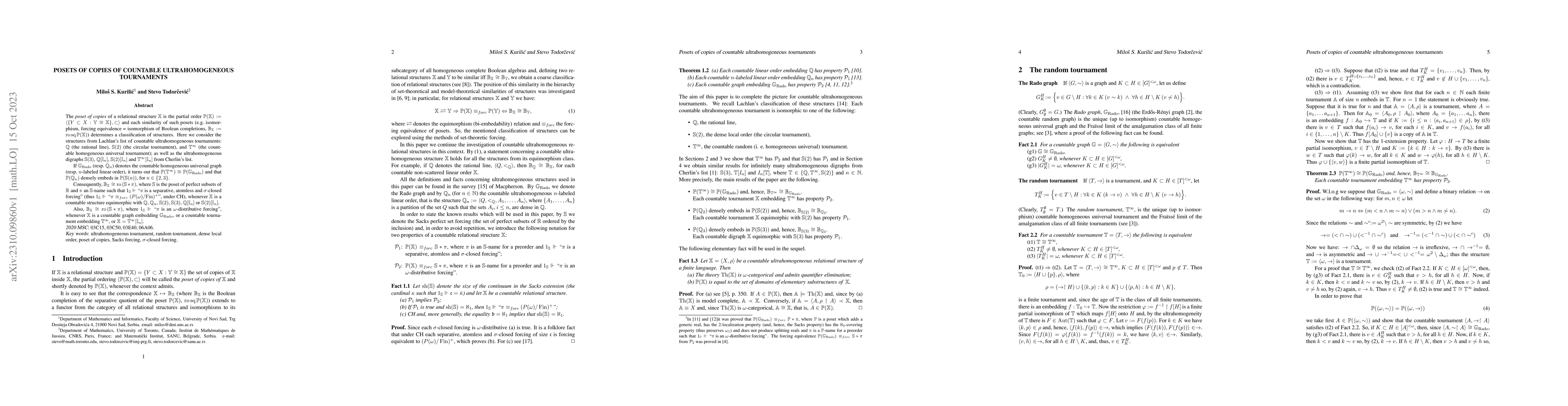 Thumbnail for Posets of Copies of Countable Ultrahomogeneous Tournaments