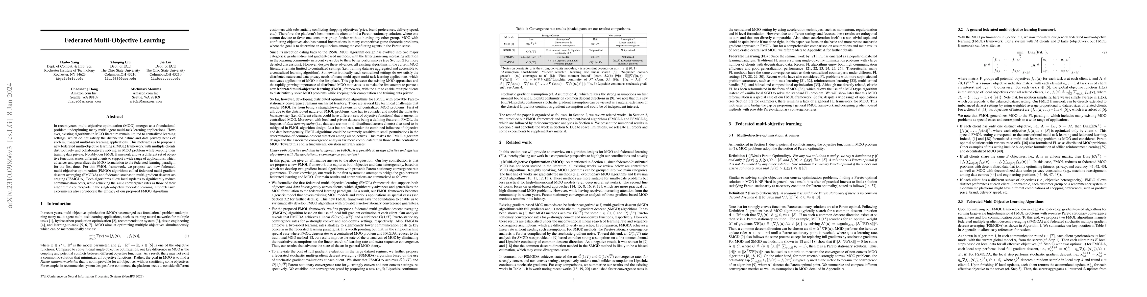 Thumbnail for Federated Multi-Objective Learning