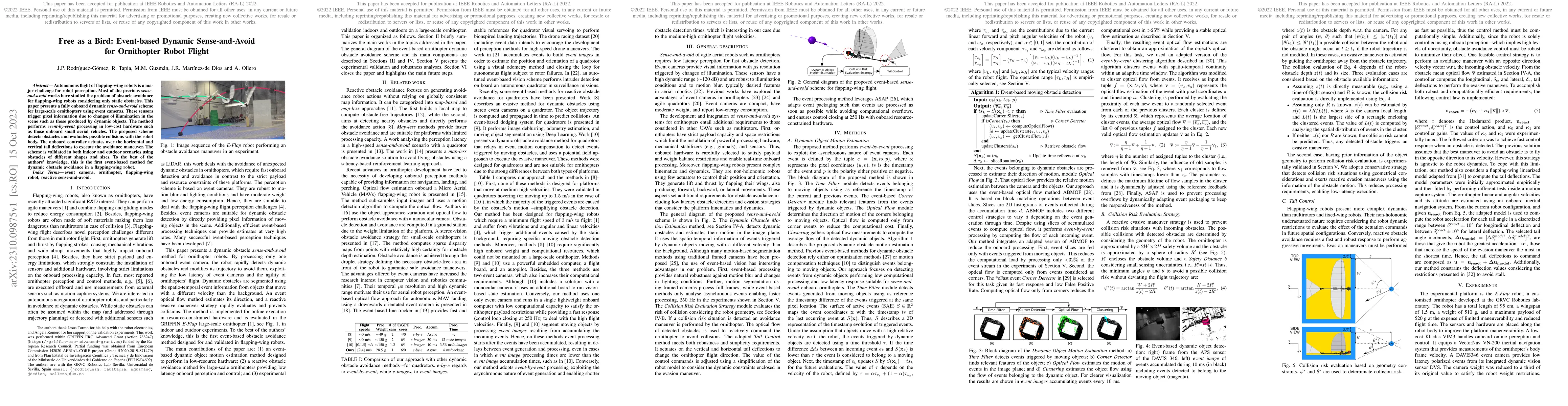 Thumbnail for Free as a Bird: Event-based Dynamic Sense-and-Avoid for Ornithopter
  Robot Flight