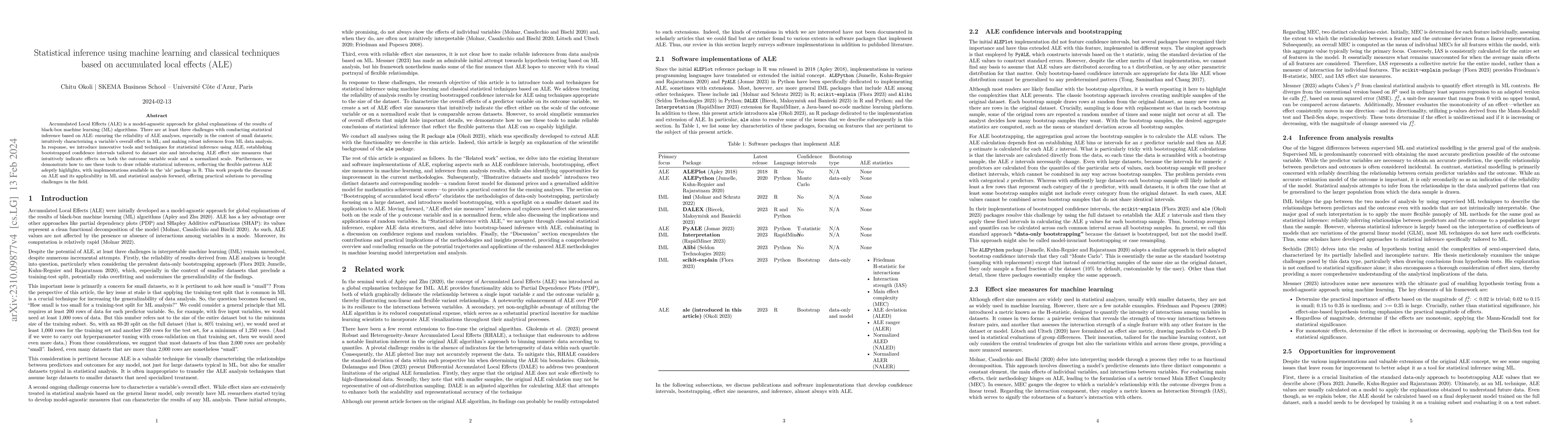Thumbnail for Statistical inference using machine learning and classical techniques
  based on accumulated local effects (ALE)