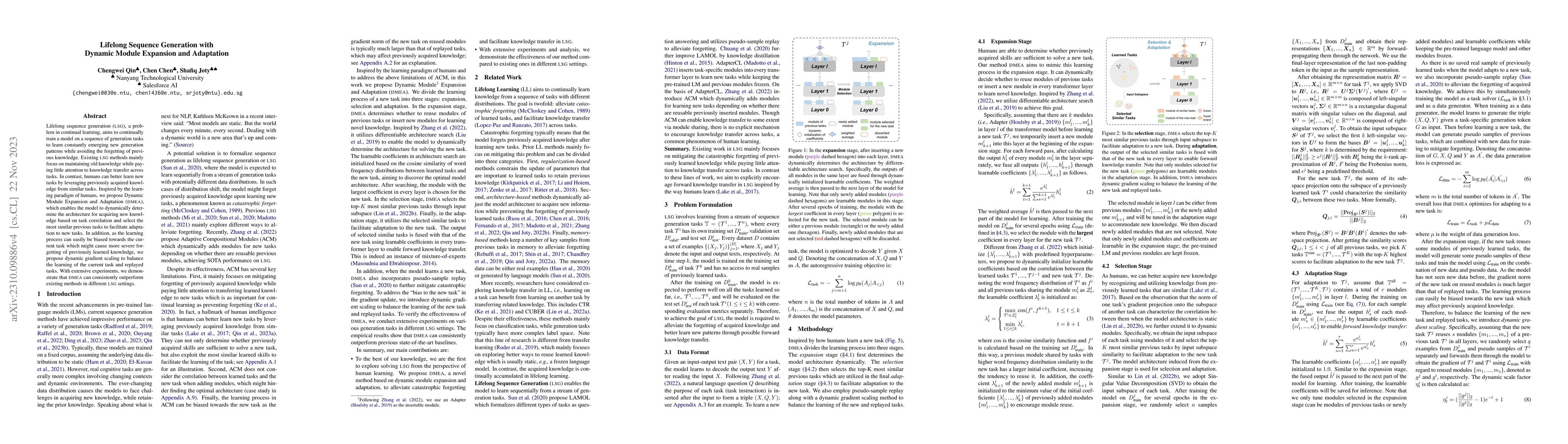Thumbnail for Lifelong Sequence Generation with Dynamic Module Expansion and
  Adaptation