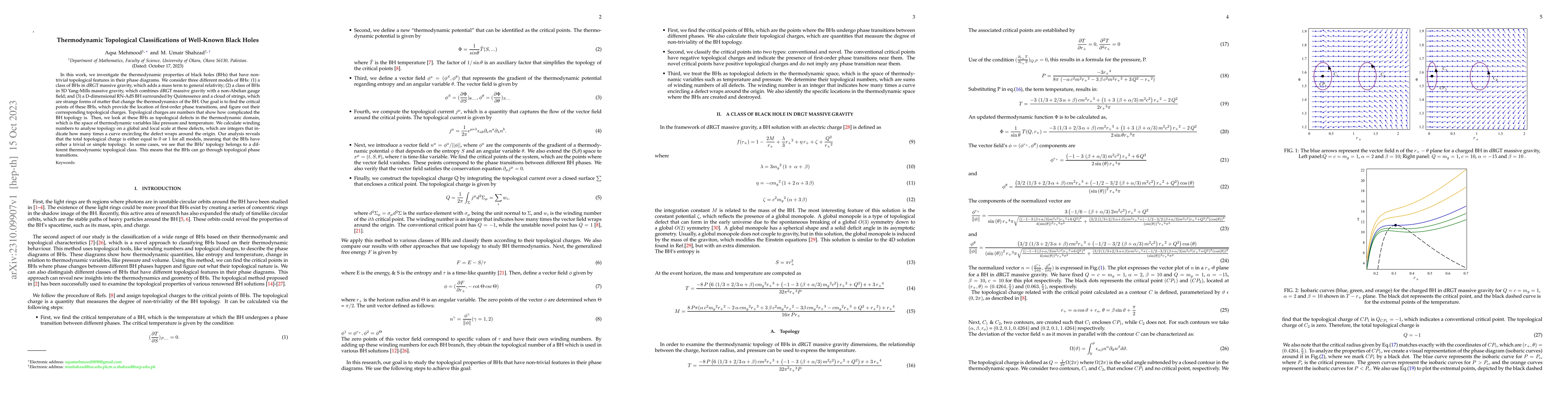 Thumbnail for Thermodynamic Topological Classifications of Well-Known Black Holes
