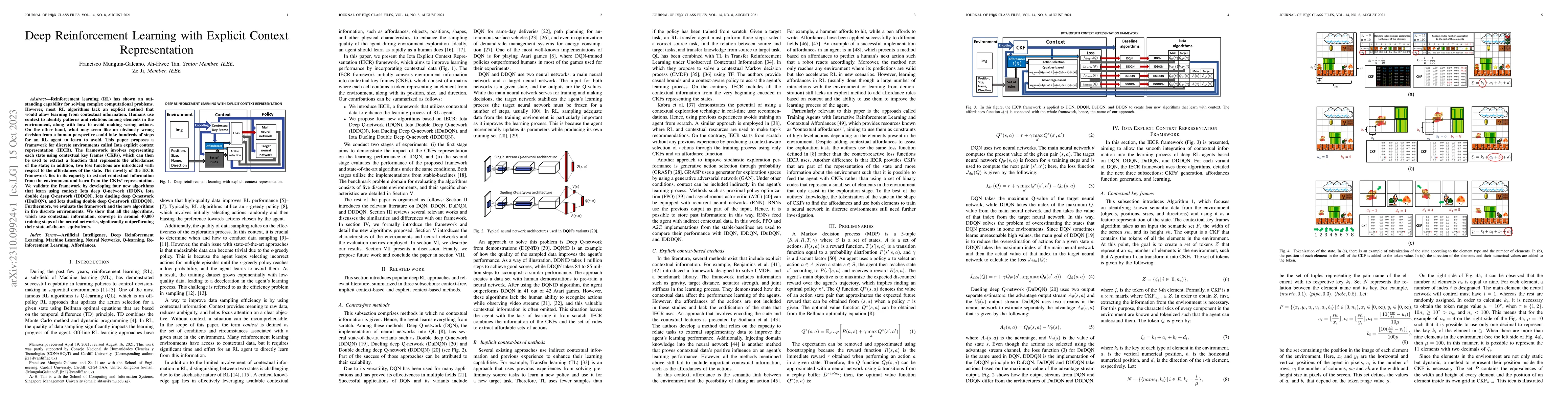 Thumbnail for Deep Reinforcement Learning with Explicit Context Representation